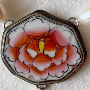 Porcelán ezüst medál nyaklánccal - ékszer - nyaklánc - medál - Meska.hu