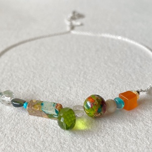 Színek -formák -ásványok  -  ezüst nyaklánc - Meska.hu