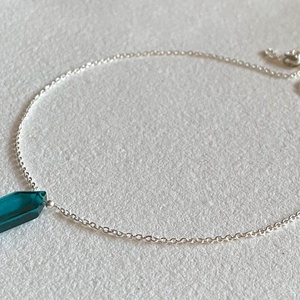 Minimál nyaklánc apatittal - ékszer - nyaklánc - gyöngyös nyaklánc - Meska.hu