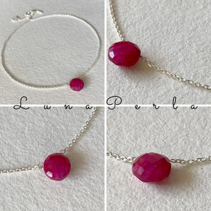 Minimál nyaklánc rubinnal - Meska.hu