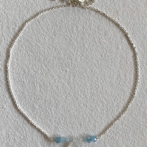 Akvamarin - hegyikristály nyaklánc - ékszer - nyaklánc - gyöngyös nyaklánc - Meska.hu