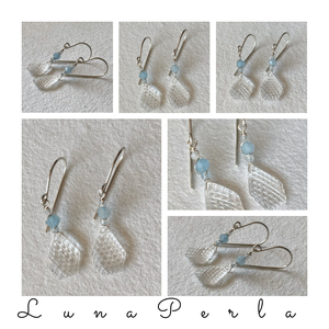 Akvamarin - hegyikristály fülbevaló, Ékszer, Fülbevaló, Lógó csepp fülbevaló, Ékszerkészítés, Ötvös, MESKA