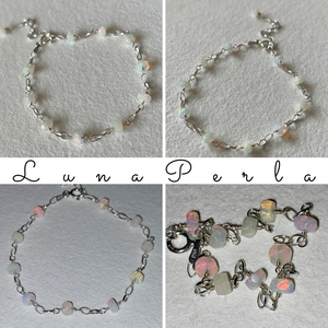 Karkötő opállal - ékszer - karkötő - lánc karkötő - Meska.hu