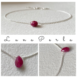 Minimál nyaklánc rubinnal - Meska.hu