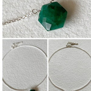 Minimál nyaklánc smaragddal - Meska.hu