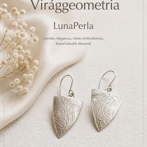 Virággeometria � modern-romantikus ezüst fülbevaló - ékszer - fülbevaló - lógó fülbevaló - Meska.hu
