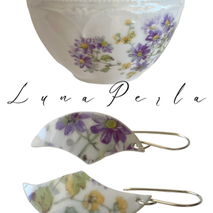 Porcelán fülbevaló - ékszer - fülbevaló - lógó fülbevaló - Meska.hu