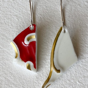 Porcelán fülbevaló - Meska.hu