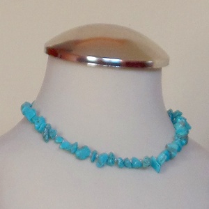 Gyermek nyaklánc (Türkiz - 37 cm), Ékszer, Nyaklánc, Gyöngyös nyaklánc, Ékszerkészítés, Gyöngyfűzés, gyöngyhímzés, MESKA