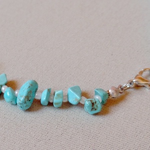 Gyermek nyaklánc (Türkiz - 37 cm) - ékszer - nyaklánc - gyöngyös nyaklánc - Meska.hu