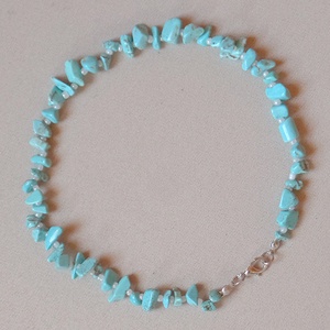 Gyermek karkötő (Türkiz - 17 cm), Ékszer, Karkötő, Ásványkarkötő, Ékszerkészítés, Gyöngyfűzés, gyöngyhímzés, MESKA