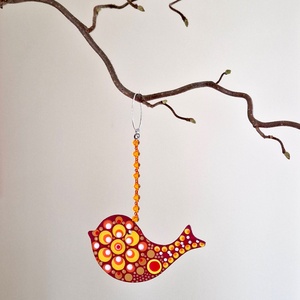 Pontfestett kerámia ablakdísz, függő (Madárka) - Meska.hu