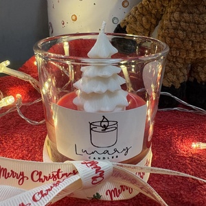 Red Velvet Forest - karácsony - karácsonyi lakásdekoráció - karácsonyi illatgyertya, mécses - Meska.hu