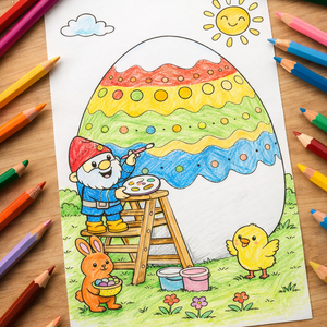 Húsvéti mini kifestőcsomag gyerekeknek � 5 oldalas letölthető PDF, Otthon & Életmód, Papír, írószer, Színező, , MESKA