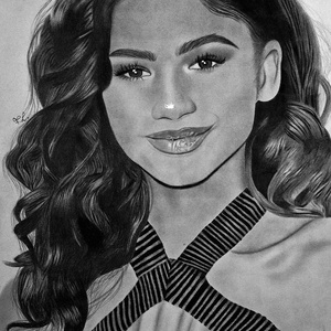 Zendaya A/4-es portrérajz, Művészet, Grafika & Illusztráció, Ceruzarajz, Fotó, grafika, rajz, illusztráció, MESKA