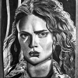 Sadie Sink kézzel készült portré rajz, Művészet, Grafika & Illusztráció, Ceruzarajz, Fotó, grafika, rajz, illusztráció, MESKA