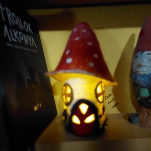 Nemez gombaház lámpás - otthon & életmód - dekoráció - dísztárgy - Meska.hu