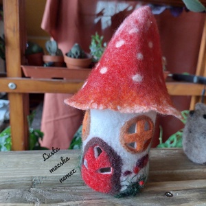 Nemez gombaház lámpás - otthon & életmód - dekoráció - dísztárgy - Meska.hu