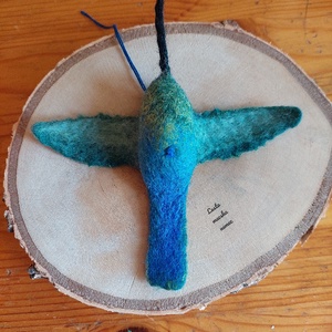 Nemez kolibri kék - otthon & életmód - dekoráció - ajtó- és ablak dekoráció - ablakdísz - Meska.hu