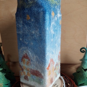 Nemez lámpa téli táj - otthon & életmód - lámpa - asztali lámpa - Meska.hu