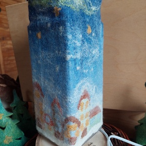 Nemez lámpa téli táj - otthon & életmód - lámpa - asztali lámpa - Meska.hu