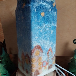 Nemez lámpa téli táj - otthon & életmód - lámpa - asztali lámpa - Meska.hu