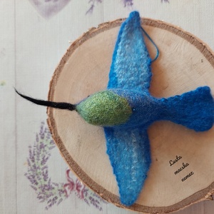 Nemez kolibri kék - otthon & életmód - dekoráció - ajtó- és ablak dekoráció - ablakdísz - Meska.hu