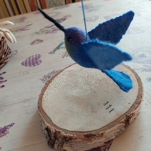 Nemez kolibri kék - otthon & életmód - dekoráció - ajtó- és ablak dekoráció - ablakdísz - Meska.hu