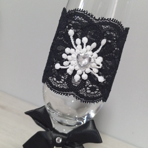 Handmade esküvői pezsgős poharak  - otthon & életmód - dekoráció - asztal és polc dekoráció - asztaldísz - Meska.hu