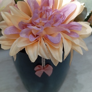 Csillámos rózsával díszített kaspós asztaldísz - otthon & életmód - dekoráció - asztal és polc dekoráció - asztaldísz - Meska.hu