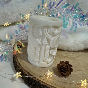 Merry Christmas Henger Gyertya - Fehér - otthon & életmód - gyertya, illat, aroma - gyertya - Meska.hu