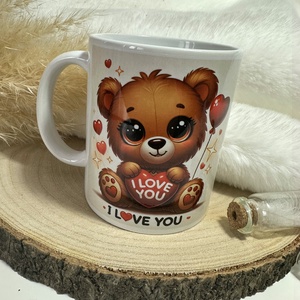 Valentin-napi macis bögre I LOVE YOU felirattal - Meska.hu