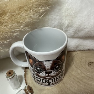 Valentin-napi francia bulldog-os bögre SZERETLEK felirattal - otthon & életmód - konyhafelszerelés, tálalás - tálalás - bögre & csésze - Meska.hu