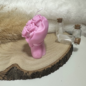 Rózsacsokor Gyertya - Rózsaszín - otthon & életmód - gyertya, illat, aroma - gyertya - Meska.hu
