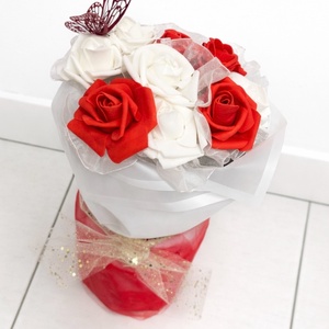 Örökrózsa, Otthon & Életmód, Virágdekoráció, Virágok, Virágbox, Mindenmás, A virágcserép kartonból készült., MESKA