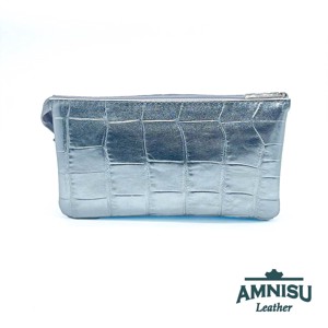 Ezüst krokkómintás - hologramos egyenes kristály köves női pénztárca G1002 -  - Meska.hu