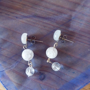 Hegyikristály fülbevaló orvosi fém bedugóval - ékszer - fülbevaló - lógó fülbevaló - Meska.hu