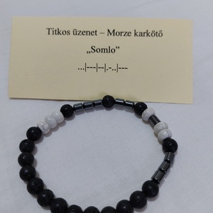 Morze karkötő titkos üzenettel - rendelésre Somlo - ékszer - karkötő - gyöngyös karkötő - Meska.hu
