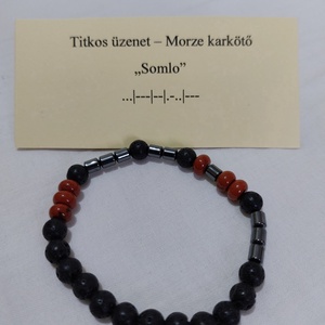 Morze karkötő titkos üzenettel - rendelésre Somlo - ékszer - karkötő - gyöngyös karkötő - Meska.hu