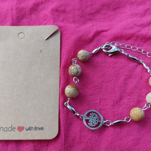 Életfás karkötő - Tájképjáspis - ékszer - karkötő - gyöngyös karkötő - Meska.hu