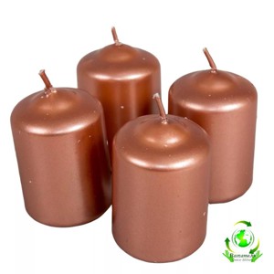 Metál adventi gyertya szett 40x60mm - rosegold, Kellékek & szerszámok, Dekorációs gyertya, Dekorációs kellékek, , MESKA