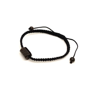 Obszidián csomózott állítható karkötő 9x14mm - Meska.hu