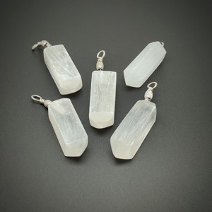 Tisztító energia szelenit hatszög csúcs medál 15x35mm, Ékszer, Nyaklánc, Medál, , MESKA