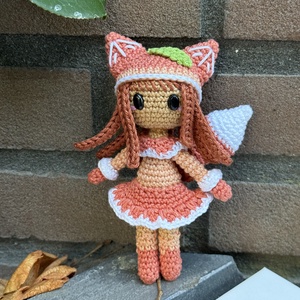 Kitsuna- Egy apró róka szellem amigurumi horgolási minta - diy (csináld magad) - szabásminta, útmutató - horgolási minta - Meska.hu