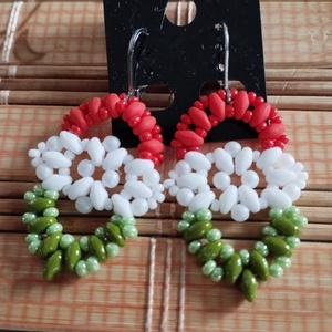 Kokárda nemzeti színű fülbevaló - Meska.hu