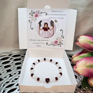 Ásványkarkötő személyre szabható díszdobozban , Ékszer, Karkötő, Gyöngyös karkötő, Ékszerkészítés, Ajándékozd meg a búcsúzókat,  mondj köszönetet pedagógusaiknak. Ásványkarkötő személyre szabható dí..., MESKA