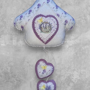 Levendula mintás ajtódísz, Otthon & Életmód, Dekoráció, Ajtó- és ablak dekoráció, Ablakdísz, Varrás, MESKA