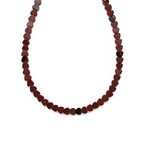 Obszidián mahagóni szív 4,5x2mm ékszerkészítő alapanyag (füzér), Kellékek & szerszámok, Ásvány alapanyag, Ásványfüzér, , MESKA