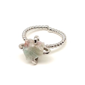 Zöld harmónia nyers amazonit állítható gyűrű 10mm, Ékszer, Gyűrű, Gyöngyös gyűrű, , MESKA