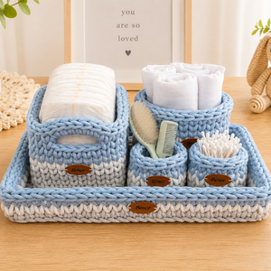Névreszóló horgolt pelenkázó szett, Baba - mama, Pelenkázó, babafürdető kellékek, Pelenkázó szett, Horgolás, MESKA